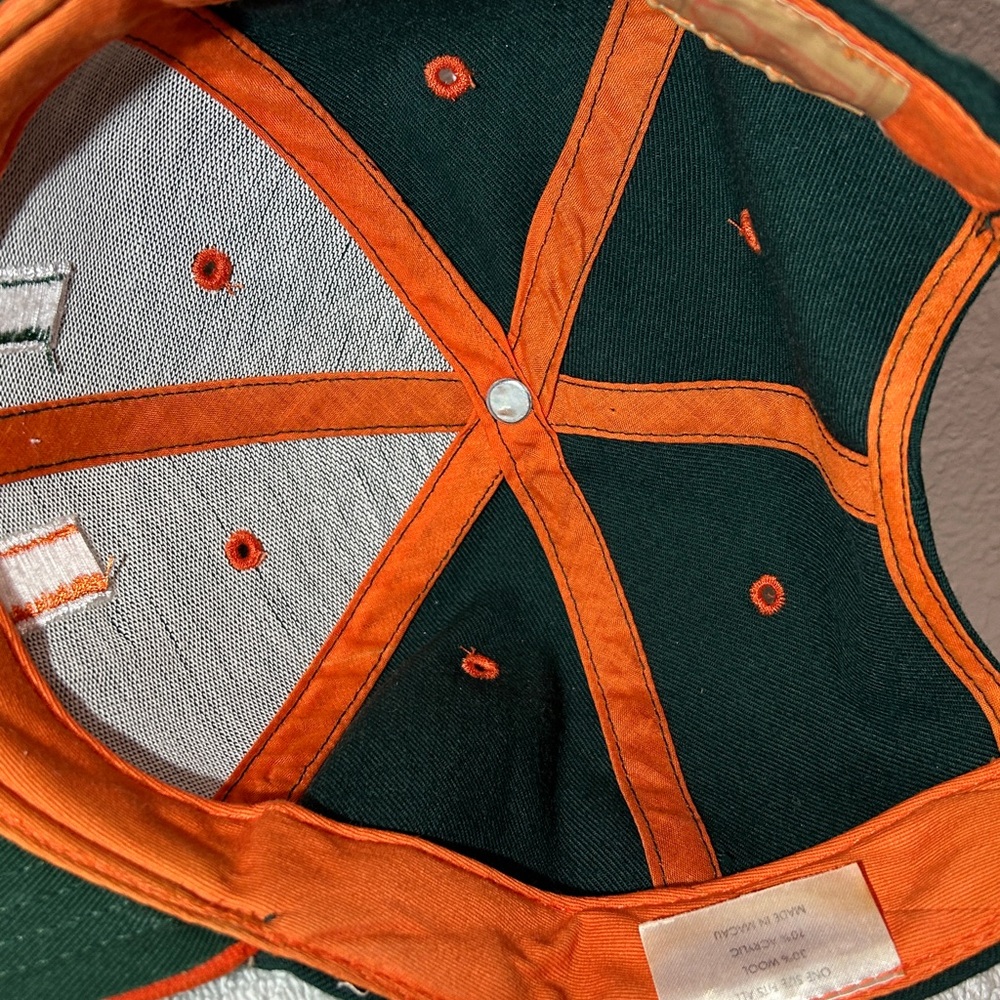 Green and Orange University of Miami Hurricanes baseball cap - Picture 5 of 7
